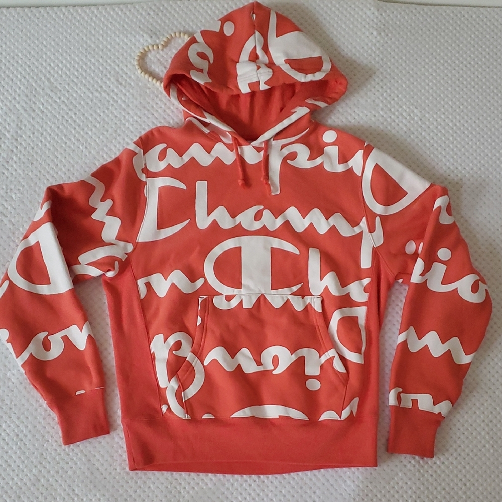 Champion Reverse Weave Coral Hoodie Medium